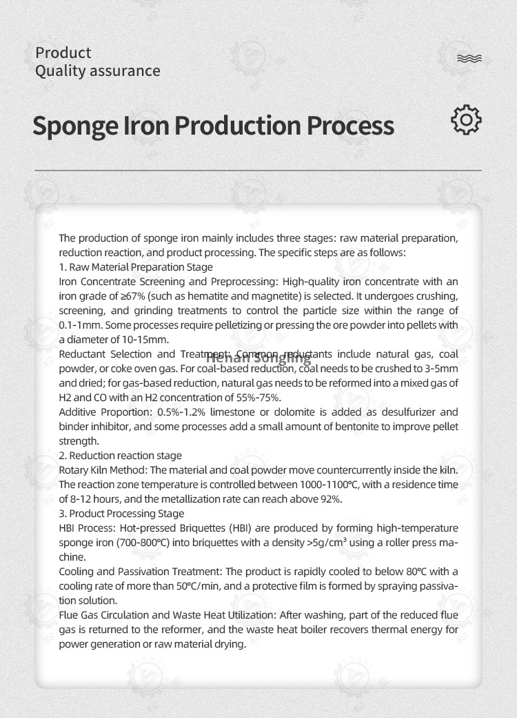 Iron ore reduction sponge iron rotary kiln Iron ore reduction sponge iron rotary kiln